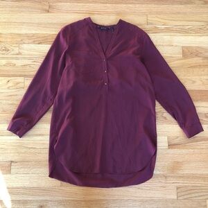ZOA New York Shirtdress Front Pocket Berry Small